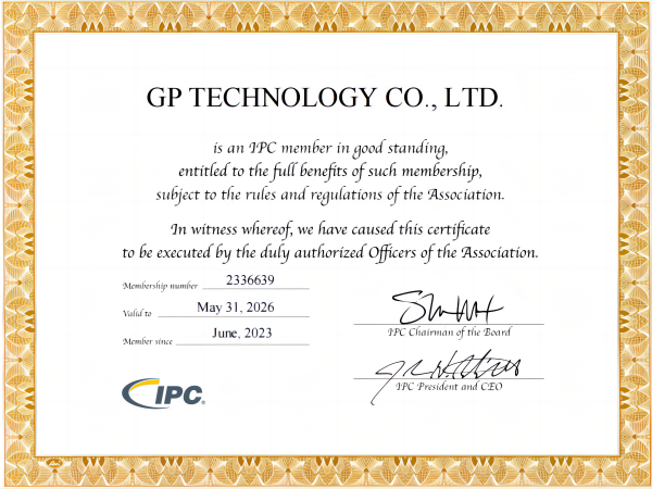 GPMEDTEK has passed IPC 620 certification and become a member of IPC